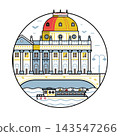 Bode Museum Island Berlin Landmark Line Icon 143547266