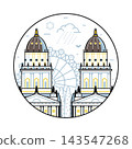 Gendarmenmarkt Square Berlin Landmark Line Icon 143547268