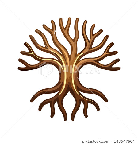 Abstract stylized tree of life with intricate roots and branches, symbolizing growth and connection. Abstract stylized tree of life with intricate roots and branches, symbolizing growth and connection. 143547604