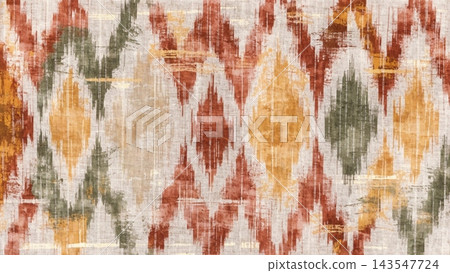 Abstract textile-inspired artwork contemporary ikat weave Abstract textile-inspired artwork contemporary ikat weave 143547724