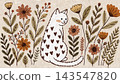 A charming white cat sleeping peacefully 143547820