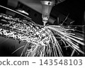CNC Laser and gas cutting of metal, modern industrial technology Making Industrial Details. 143548103
