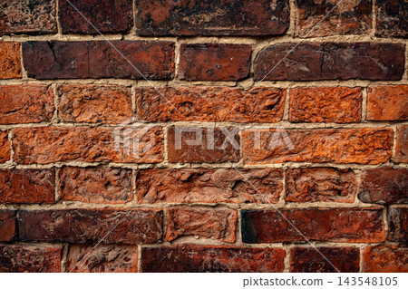 Weathered Red Brick Wall Texture Background. Weathered Red Brick Wall Texture Background. 143548105