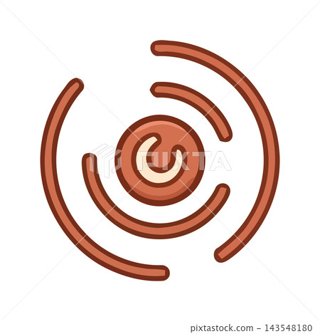 Abstract graphic symbol featuring concentric rings and a central element, representing motion, focus, or signal. Abstract graphic symbol featuring concentric rings and a central element, representing motion, focus, or signal. 143548180
