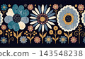 A restrained neutral color retro floral illustration inspired by 1970s 143548238