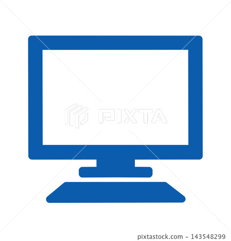 PC icon, simple, blue. PC icon, simple, blue. 143548299