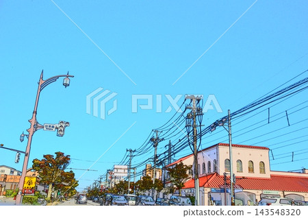 輸電線路和購物中心 輸電線路和購物中心 143548320