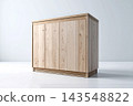 Home garden. Wooden cabinet for garden use on a white background. Storage box. 143548822