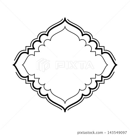Diamond Islamic Arch Frame Outline Border for Ramadan Kareem, Eid Mubarak, and Arabesque Art Diamond Islamic Arch Frame Outline Border for Ramadan Kareem, Eid Mubarak, and Arabesque Art 143549097