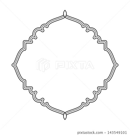 Diamond Moroccan Islamic Arch Frame Outline for Ramadan Kareem, Badge, and Arabesque Art Diamond Moroccan Islamic Arch Frame Outline for Ramadan Kareem, Badge, and Arabesque Art 143549101