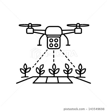 多光譜監視無人機和感測器光束掃描農作物。 多光譜監視無人機和感測器光束掃描農作物。 143549698