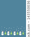 Cute snowman and Christmas tree frame 143550036