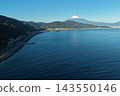 Aerial photograph of Mt. Fuji and the Suruga Bay coastline as seen from Satta Pass in Shizuoka Prefecture. 143550146
