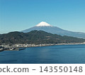 Aerial photograph of Mt. Fuji and Suruga Bay as seen from Satta Pass in Shizuoka Prefecture. 143550148