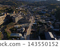 An aerial photograph overlooking the hot spring town of Tamatsukuri Onsen in Matsue City, Shimane Prefecture. 143550152
