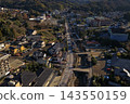 An aerial photograph overlooking the town of Tamatsukuri Onsen in Matsue City, Shimane Prefecture. 143550159