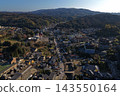An aerial photograph overlooking the hot spring town of Tamatsukuri Onsen in Matsue City, Shimane Prefecture. 143550164