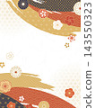 Japanese New Year background design/Japanese patterns and flowers 143550323