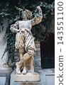 Medieval knight statue. A statue at the Peles castle, Romania 143551100