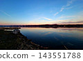 Peaceful Tidal River Reflecting Twilight Sky 143551788