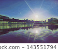 Sun Star Over Calm Waterfront With Reflections 143551794