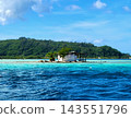 Tropical Island and Deep Blue Lagoon on Sunny Day 143551796