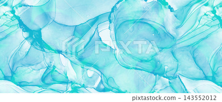清新的酒精墨水風格大理石紋背景插圖,以透明的淺藍色和藍綠色圖層為特色,並帶有花瓣狀的曲線。 清新的酒精墨水風格大理石紋背景插圖,以透明的淺藍色和藍綠色圖層為特色,並帶有花瓣狀的曲線。 143552012