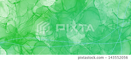 An elegant, alcohol-ink-like marble background illustration featuring shimmering, delicate curves layered with blended green and light blue tones. An elegant, alcohol-ink-like marble background illustration featuring shimmering, delicate curves layered with blended green and light blue tones. 143552056