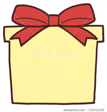 Cute hand-drawn style frame material for a gift box with copy space. Cute hand-drawn style frame material for a gift box with copy space. 143552165