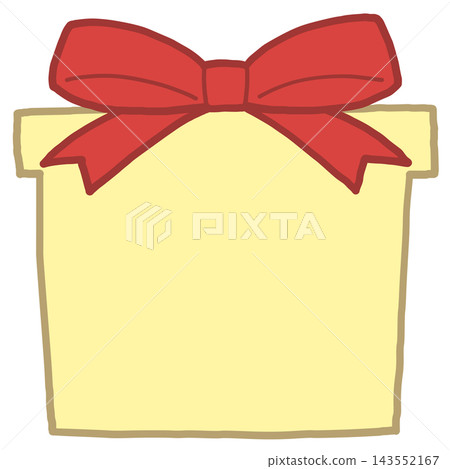 Cute hand-drawn style frame material for a gift box with copy space. Cute hand-drawn style frame material for a gift box with copy space. 143552167