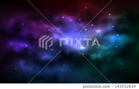 Galaxy cloud nebula stars dark night universe milky way cosmos vector 143552634