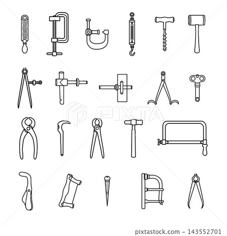 Collection of 21 distinctive everyday tools Collection of 21 distinctive everyday tools 143552701