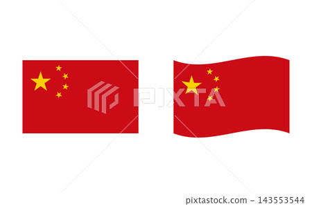 A set of illustrations of the Chinese flag. A set of illustrations of the Chinese flag. 143553544