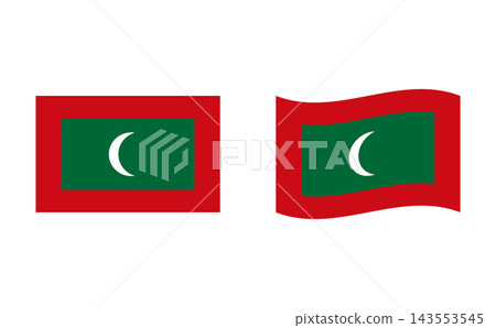 A set of illustrations of the Maldives flag. 143553545