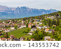 Aerial view of Vaduz city in Liechtenstein 143553742
