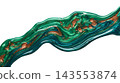 Luxurious Abstract Fluid Art Element Isolated Background for Alpha Transparency Overlay 143553874