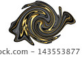 Luxurious Abstract Fluid Art Element Isolated Background for Alpha Transparency Overlay 143553877