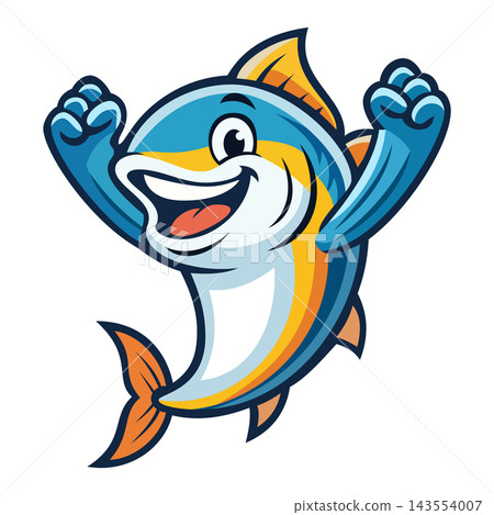 cartoon tuna fish mascot logo 143554007