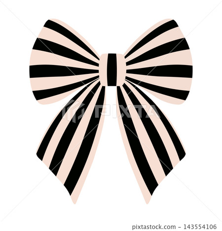 Black and cream striped bow, isolated on transparent background. Cute coquette bow. Elegant Halloween decoration. PNG. Vector Black and cream striped bow, isolated on transparent background. Cute coquette bow. Elegant Halloween decoration. PNG. Vector 143554106