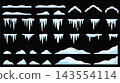 Winter Snow and Icicle Elements Vector Set: Snowdrifts, Caps, and Hanging Icicles 143554114