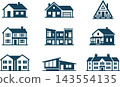 House Icons Collection: Home & Real Estate Vector Symbols Set 143554135