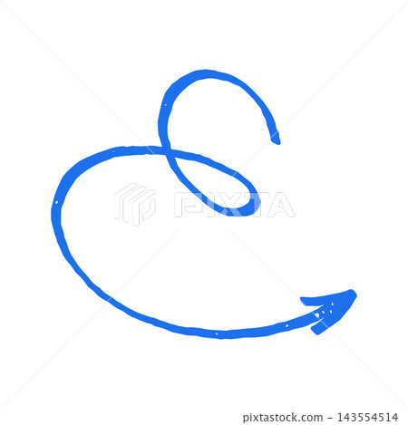Spiral Loop Arrow Pointer Hand Drawn Doodle Vector Illustration For Navigation Spiral Loop Arrow Pointer Hand Drawn Doodle Vector Illustration For Navigation 143554514