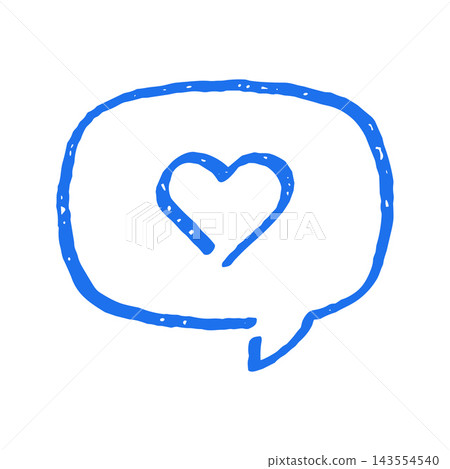 Cute Love Message Heart Speech Bubble Doodle Vector Graphic Illustration Cute Love Message Heart Speech Bubble Doodle Vector Graphic Illustration 143554540