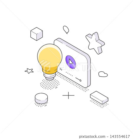 Creative Idea For Digital Media And Video Content Isometric Vector Illustration Art 143554617