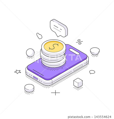 Mobile Payment And Digital Money Transfer Service Isometric Vector Illustration For Finance App Mobile Payment And Digital Money Transfer Service Isometric Vector Illustration For Finance App 143554624
