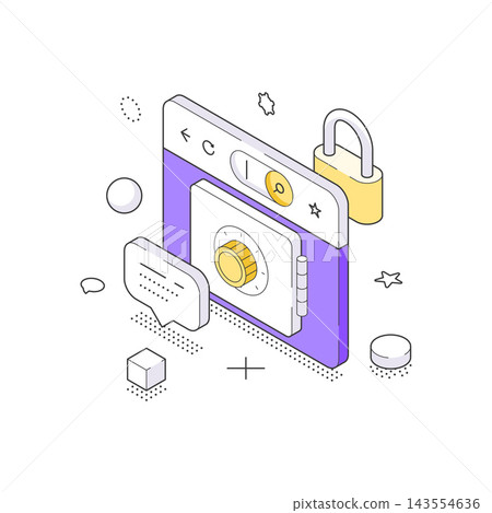 Mobile Banking Digital Safe And Financial Storage Isometric Vector Illustration Concept Mobile Banking Digital Safe And Financial Storage Isometric Vector Illustration Concept 143554636