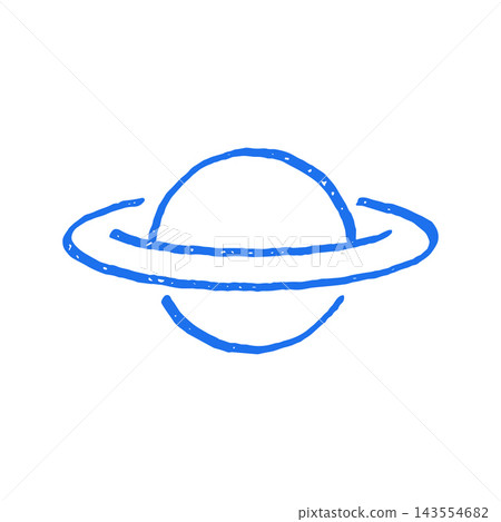 Space Planet Saturn With Ring System Grunge Sketch Hand Drawn Vector Illustration 143554682