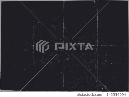 Grunge paper texture with worn folds, white dust specks, and a distressed grainy surface. Aged subtle photo frame overlay vector illustration isolated Grunge paper texture with worn folds, white dust specks, and a distressed grainy surface. Aged subtle photo frame overlay vector illustration isolated 143554994