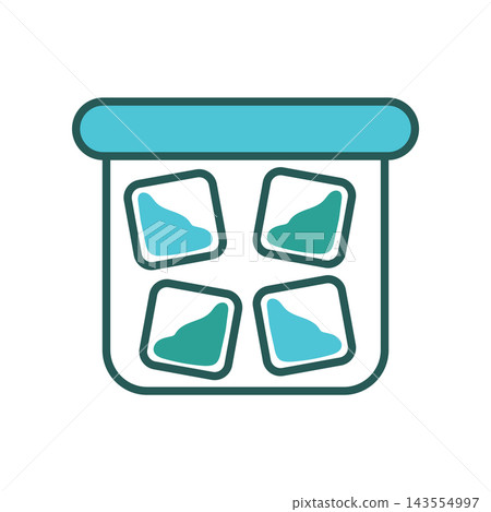 A plastic container box filled with a detergent pod and gel capsule for daily laundry wash routines. A plastic container box filled with a detergent pod and gel capsule for daily laundry wash routines. 143554997