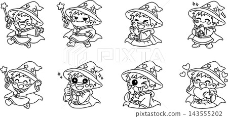 A set of poses to express the joy and happiness of a wizard. A set of poses to express the joy and happiness of a wizard. 143555202